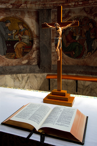 Bible and cross