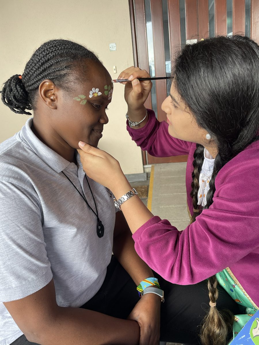 Sr Agatha gets her face painted