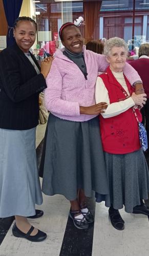 Srs. Jacinta Okechukwu, Agatha Bakahirwa and Catherine Fallon, MMM