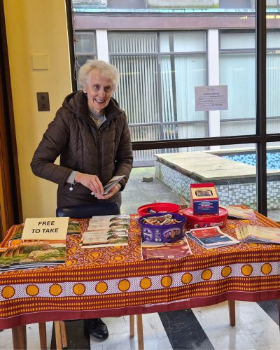 Sr Breeda Ryan, MMM at the Welcome table